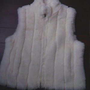 White Faux Fur Vest Reversible